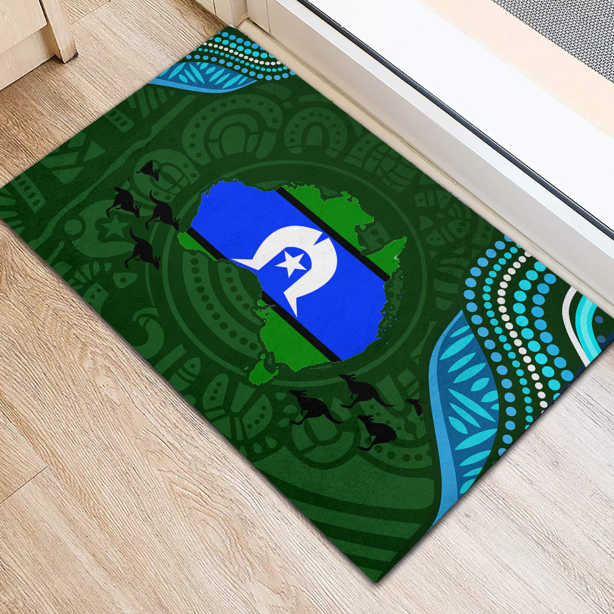 Torest Trait Islands Mix Aboriginal Pattern Rubber Doormat