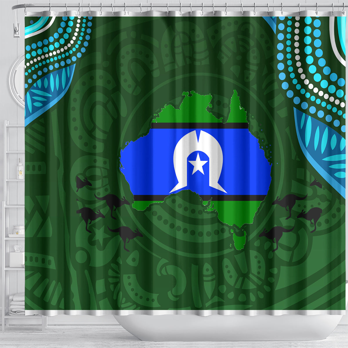 Torest Trait Islands Mix Aboriginal Pattern Shower Curtain