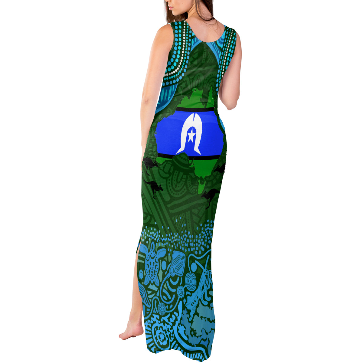 Torest Trait Islands Mix Aboriginal Pattern Tank Maxi Dress