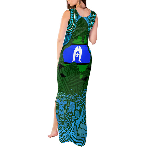 Torest Trait Islands Mix Aboriginal Pattern Tank Maxi Dress