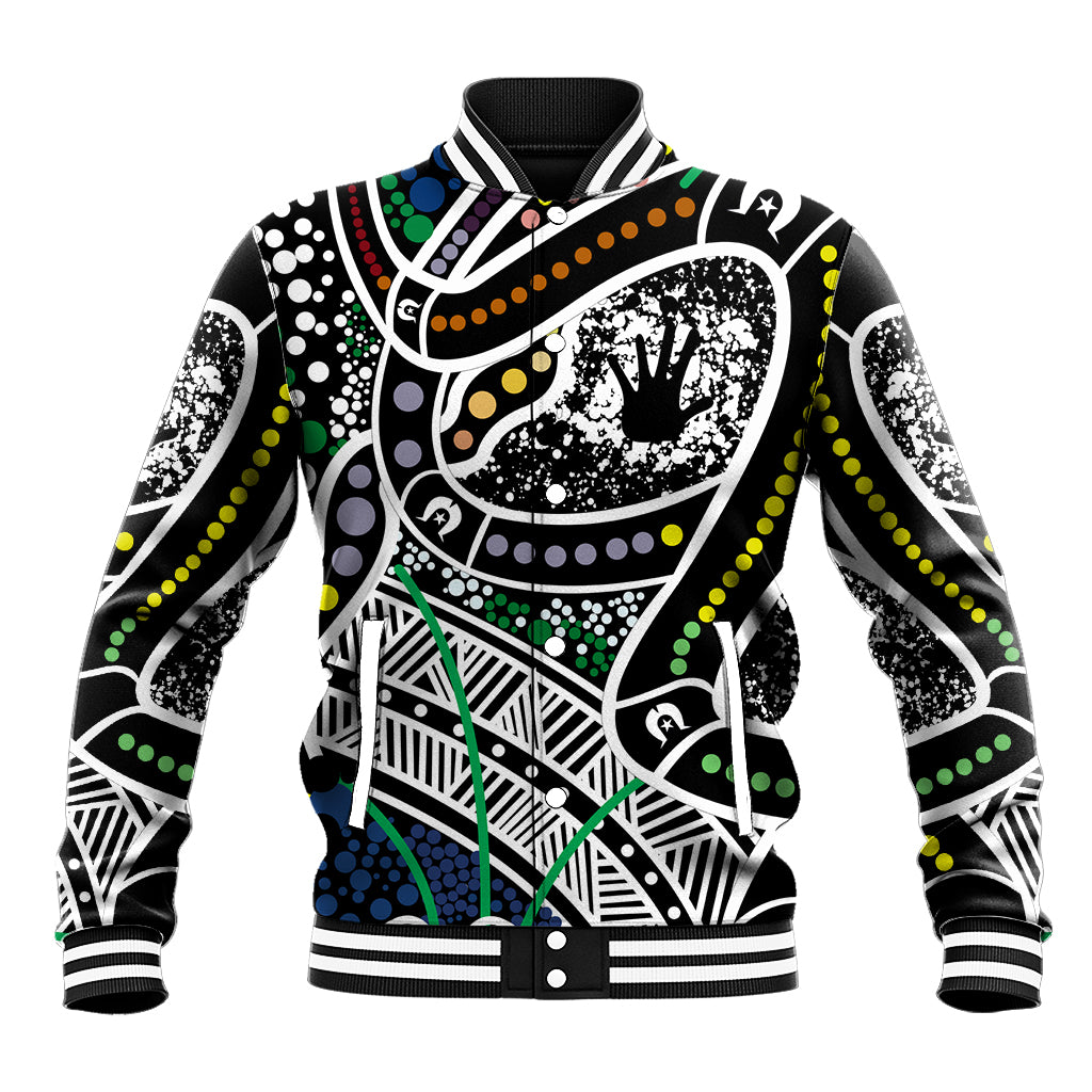 Aboriginal Lizzard Pattern Dot Art Baseball Jacket