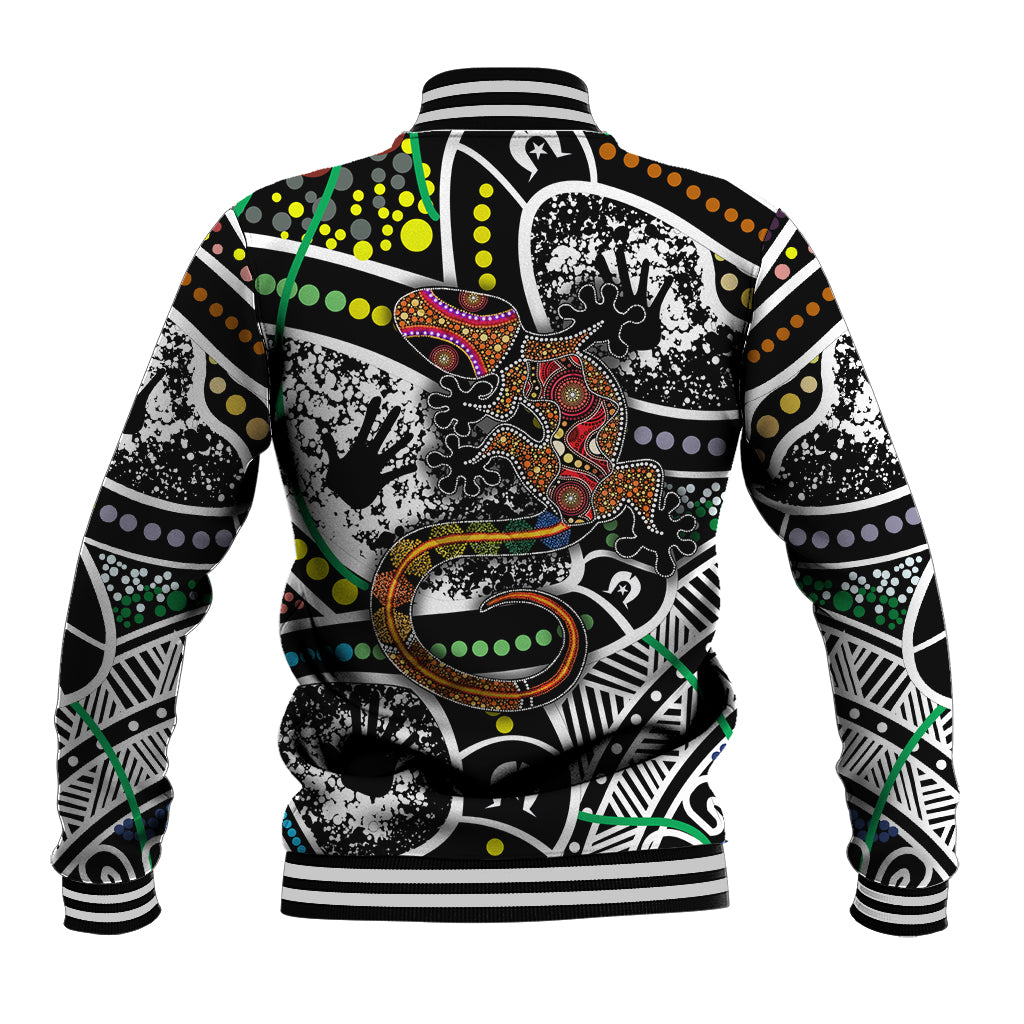 Aboriginal Lizzard Pattern Dot Art Baseball Jacket