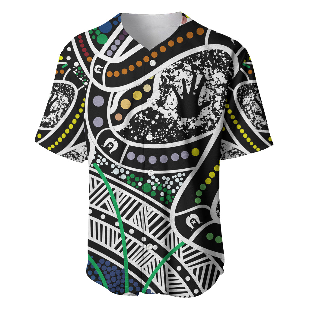 Aboriginal Lizzard Pattern Dot Art Baseball Jersey