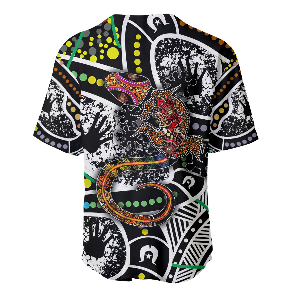 Aboriginal Lizzard Pattern Dot Art Baseball Jersey