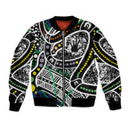Aboriginal Lizzard Pattern Dot Art Bomber Jacket