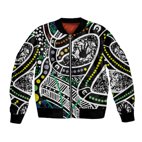 Aboriginal Lizzard Pattern Dot Art Bomber Jacket