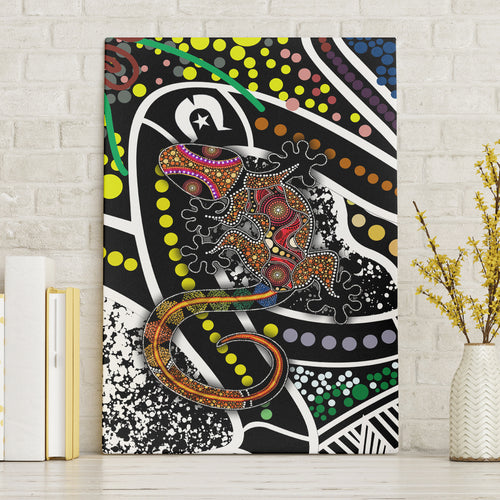 Aboriginal Lizzard Pattern Dot Art Canvas Wall Art