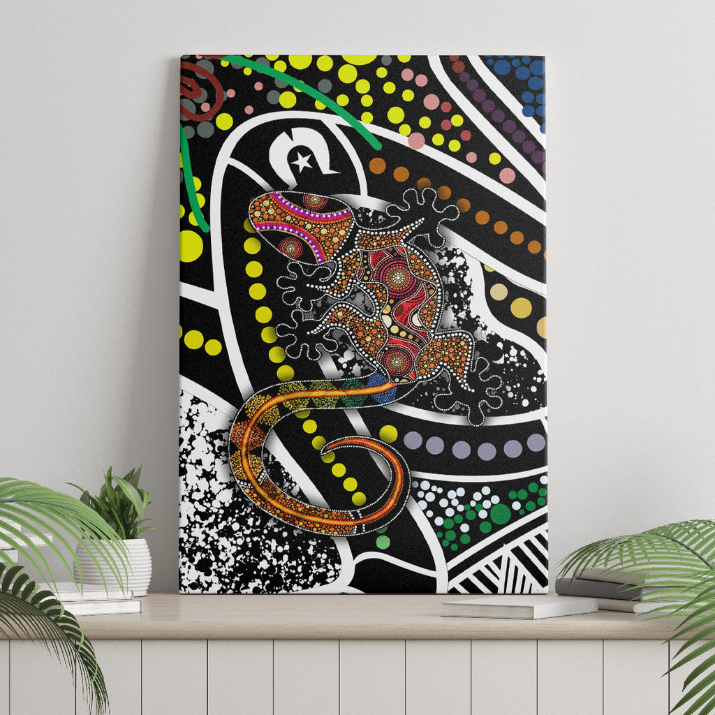 Aboriginal Lizzard Pattern Dot Art Canvas Wall Art