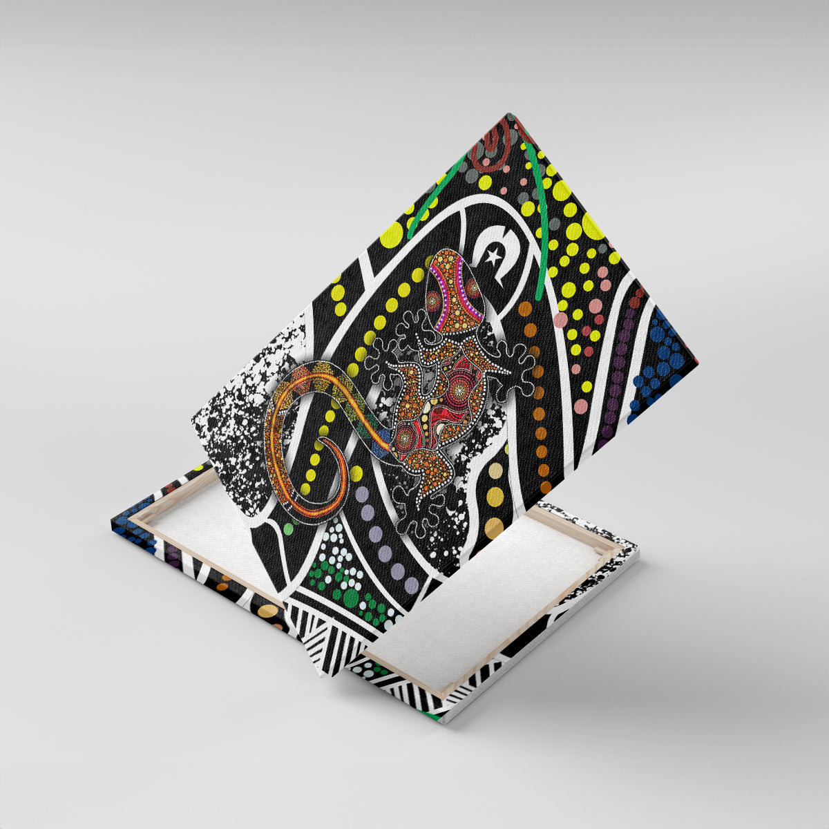 Aboriginal Lizzard Pattern Dot Art Canvas Wall Art