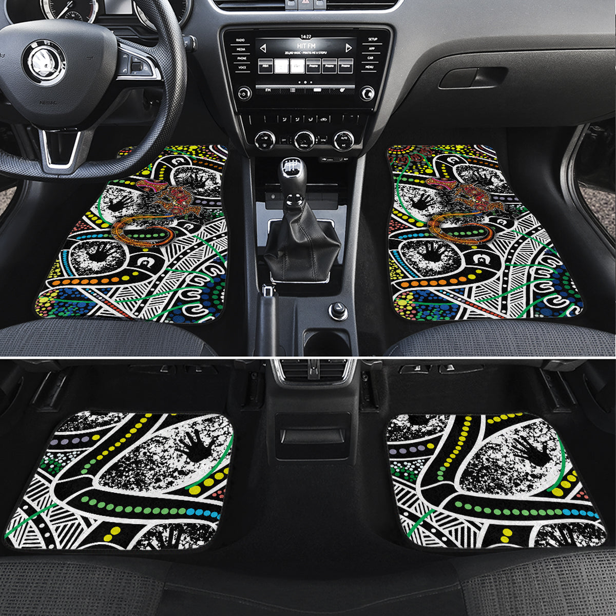 Aboriginal Lizzard Pattern Dot Art Car Mats