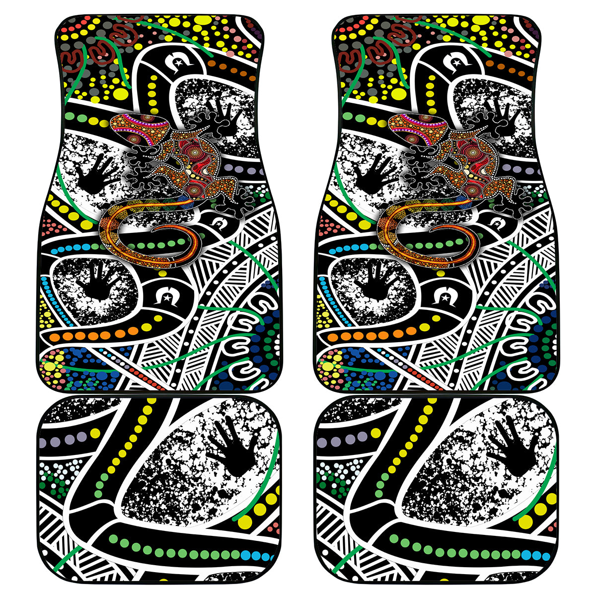 Aboriginal Lizzard Pattern Dot Art Car Mats