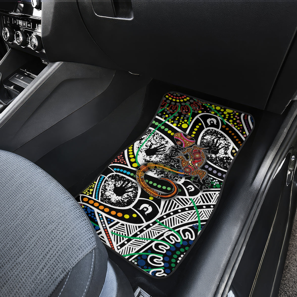 Aboriginal Lizzard Pattern Dot Art Car Mats