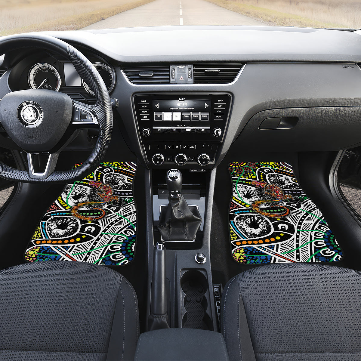 Aboriginal Lizzard Pattern Dot Art Car Mats