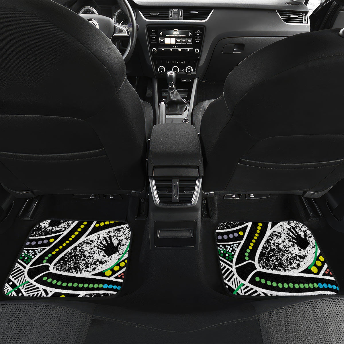 Aboriginal Lizzard Pattern Dot Art Car Mats