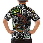 Aboriginal Lizzard Pattern Dot Art Family Matching Mermaid Dress and Hawaiian Shirt