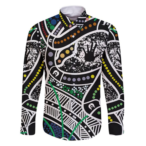 Aboriginal Lizzard Pattern Dot Art Family Matching Short Sleeve Bodycon Dress and Hawaiian Shirt