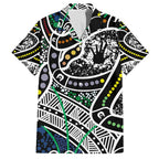 Aboriginal Lizzard Pattern Dot Art Family Matching Summer Maxi Dress and Hawaiian Shirt