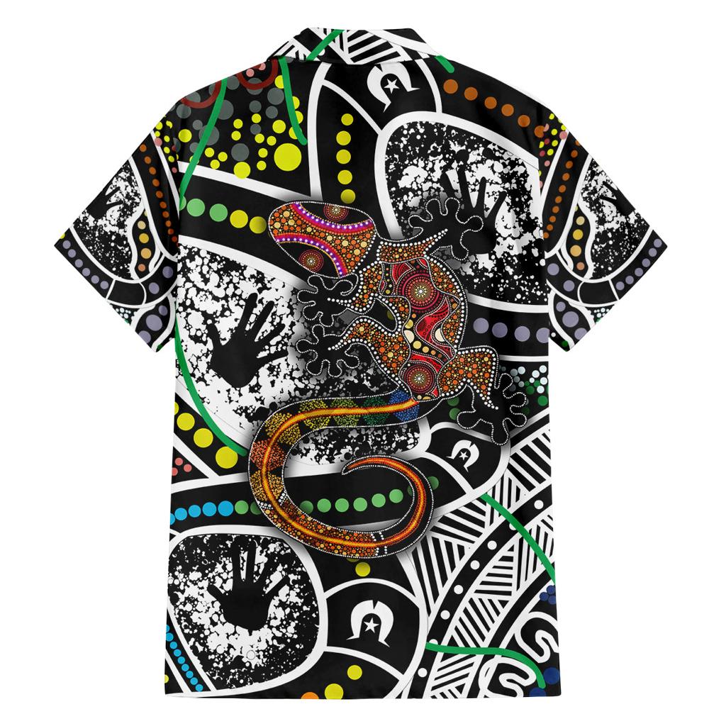 Aboriginal Lizzard Pattern Dot Art Family Matching Summer Maxi Dress and Hawaiian Shirt