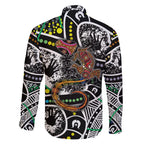 Aboriginal Lizzard Pattern Dot Art Family Matching Summer Maxi Dress and Hawaiian Shirt