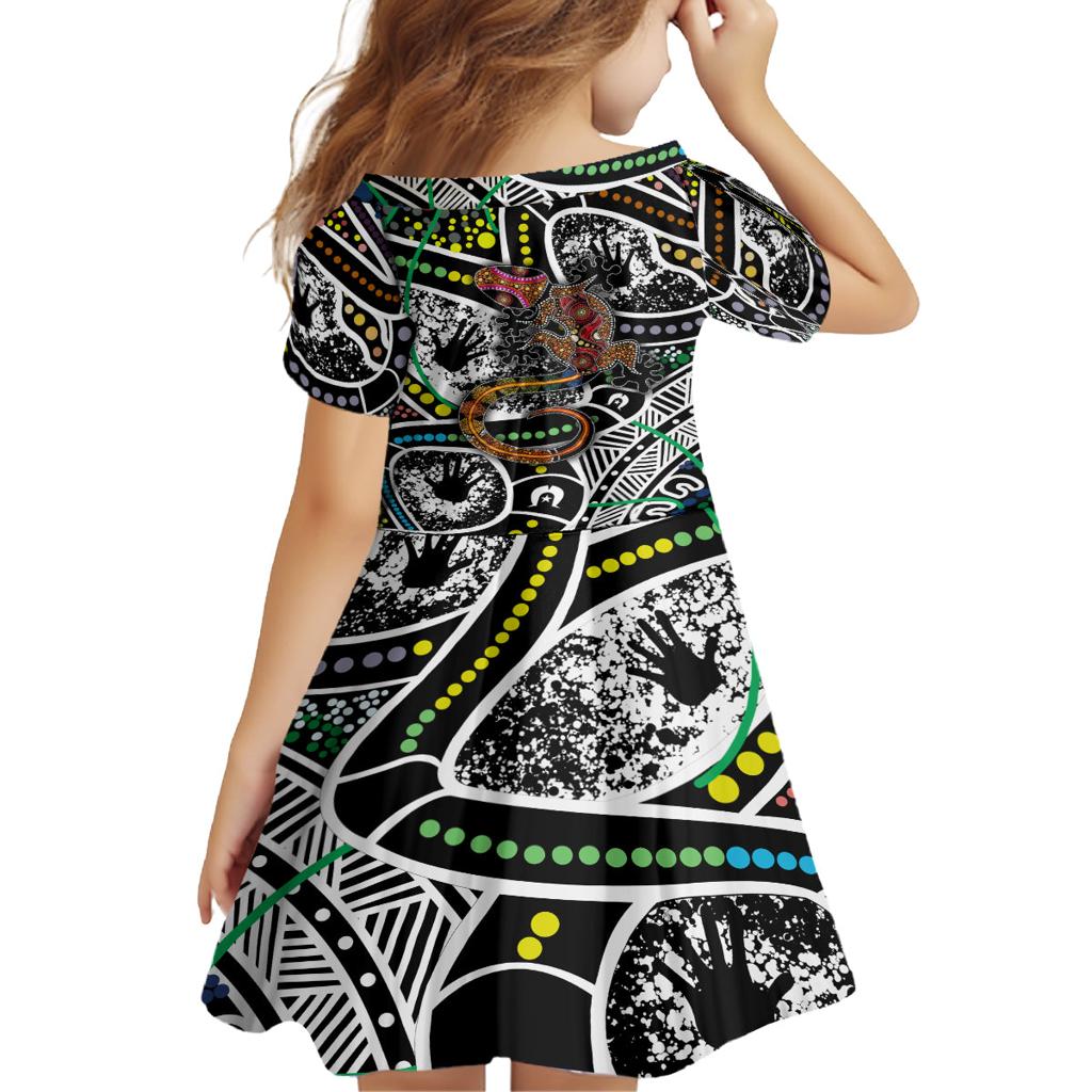Aboriginal Lizzard Pattern Dot Art Family Matching Tank Maxi Dress and Hawaiian Shirt
