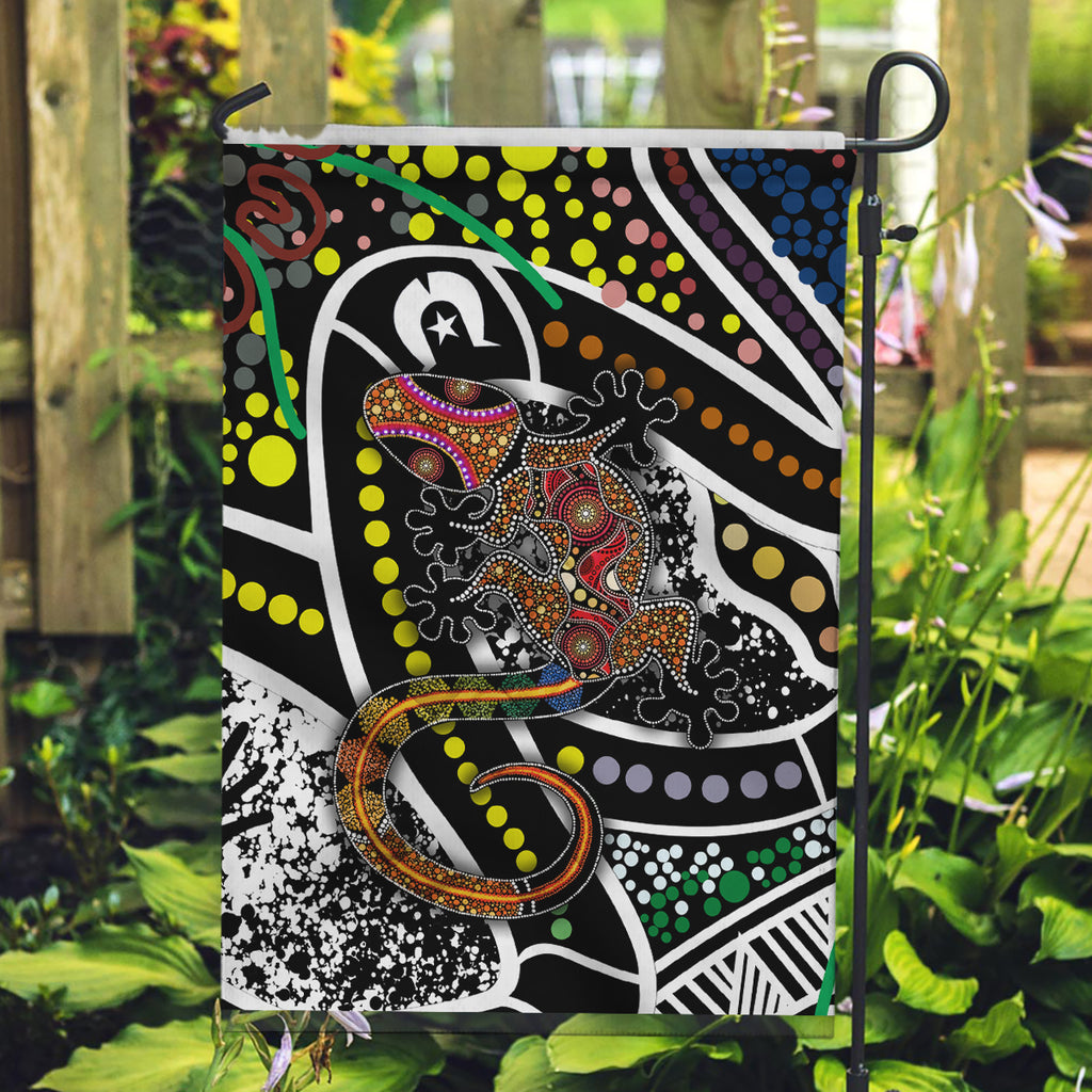Aboriginal Lizzard Pattern Dot Art Garden Flag