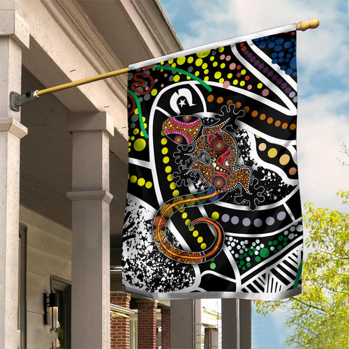 Aboriginal Lizzard Pattern Dot Art Garden Flag