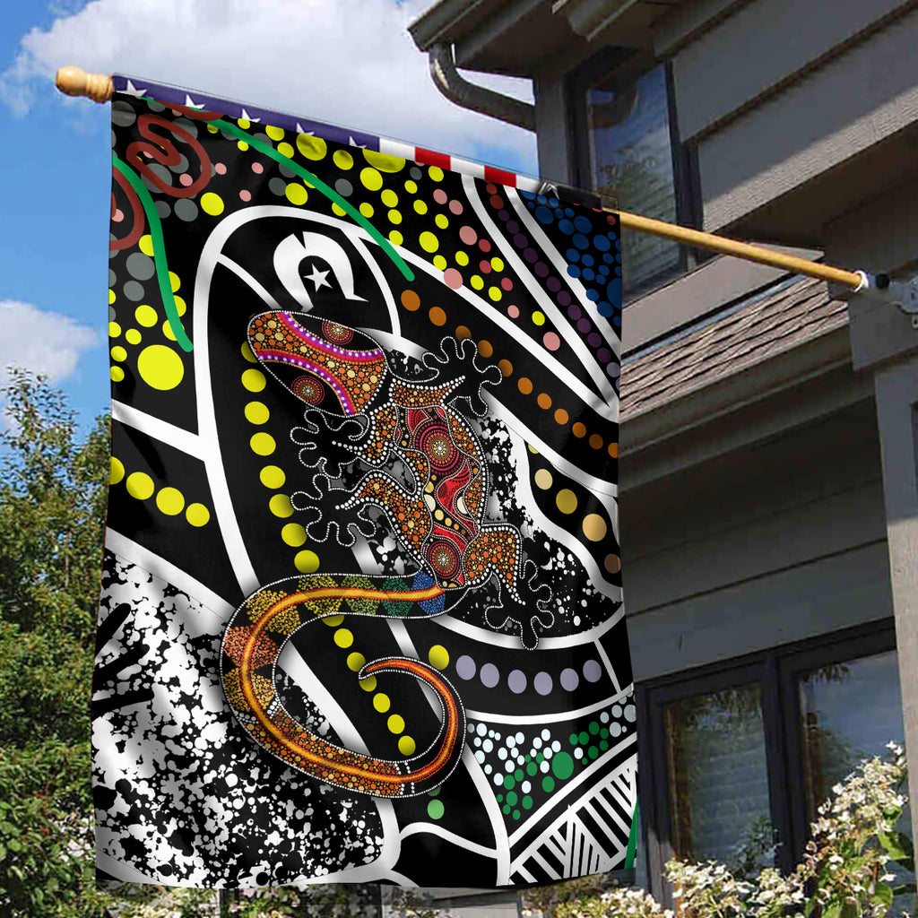 Aboriginal Lizzard Pattern Dot Art Garden Flag