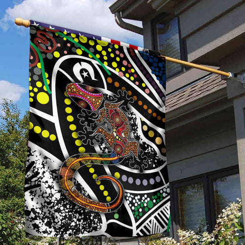 Aboriginal Lizzard Pattern Dot Art Garden Flag