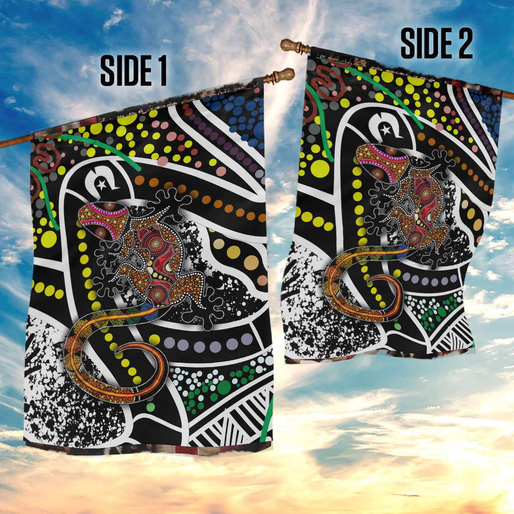 Aboriginal Lizzard Pattern Dot Art Garden Flag