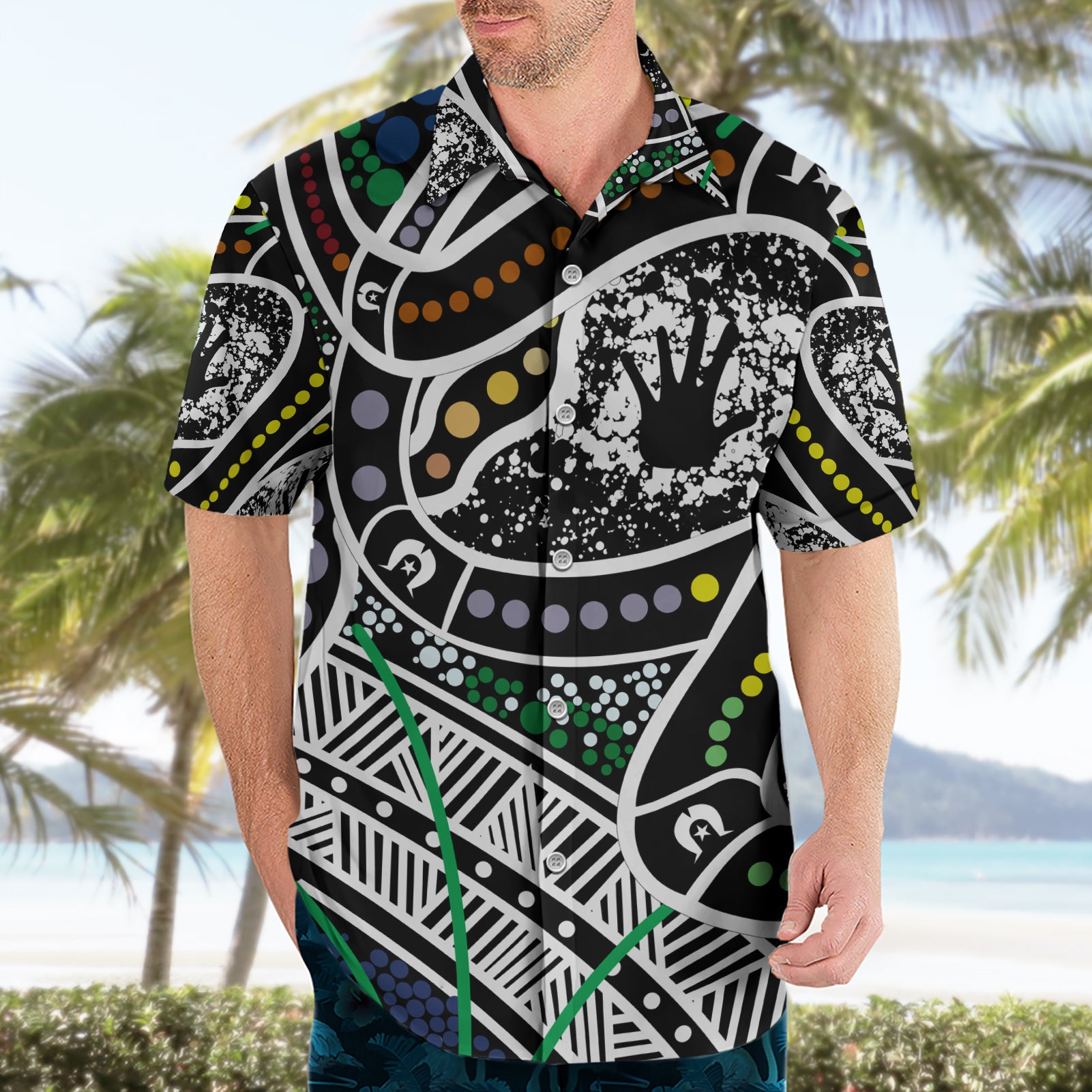 Aboriginal Lizzard Pattern Dot Art Hawaiian Shirt