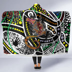 Aboriginal Lizzard Pattern Dot Art Hooded Blanket