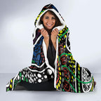Aboriginal Lizzard Pattern Dot Art Hooded Blanket
