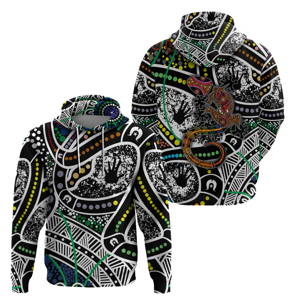 Aboriginal Lizzard Pattern Dot Art Hoodie