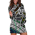 Aboriginal Lizzard Pattern Dot Art Hoodie Dress