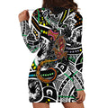 Aboriginal Lizzard Pattern Dot Art Hoodie Dress