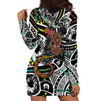 Aboriginal Lizzard Pattern Dot Art Hoodie Dress