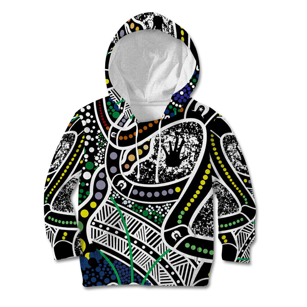 Aboriginal Lizzard Pattern Dot Art Kid Hoodie
