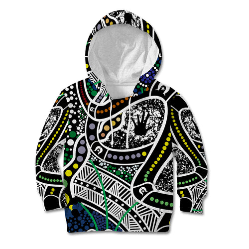 Aboriginal Lizzard Pattern Dot Art Kid Hoodie