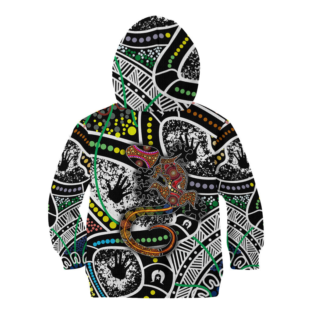 Aboriginal Lizzard Pattern Dot Art Kid Hoodie