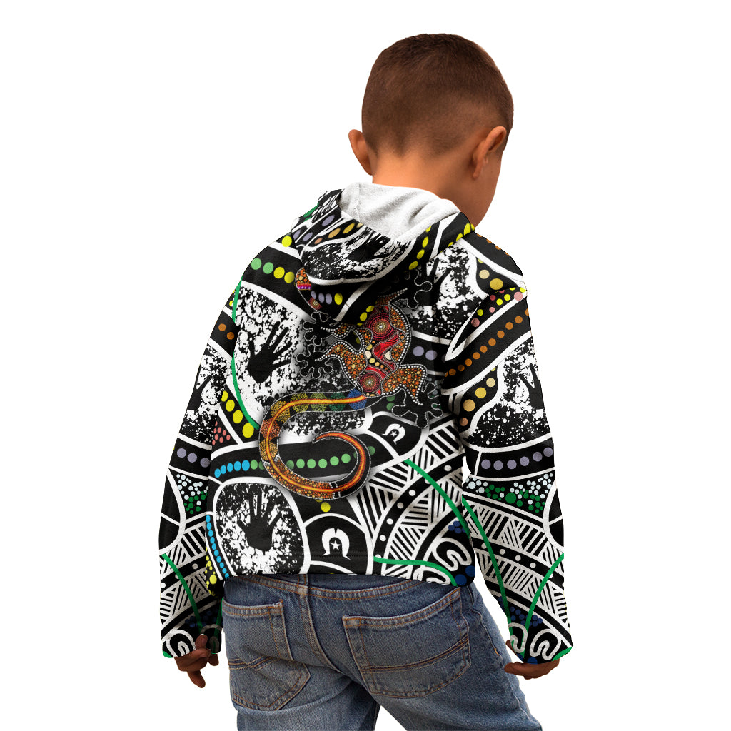 Aboriginal Lizzard Pattern Dot Art Kid Hoodie