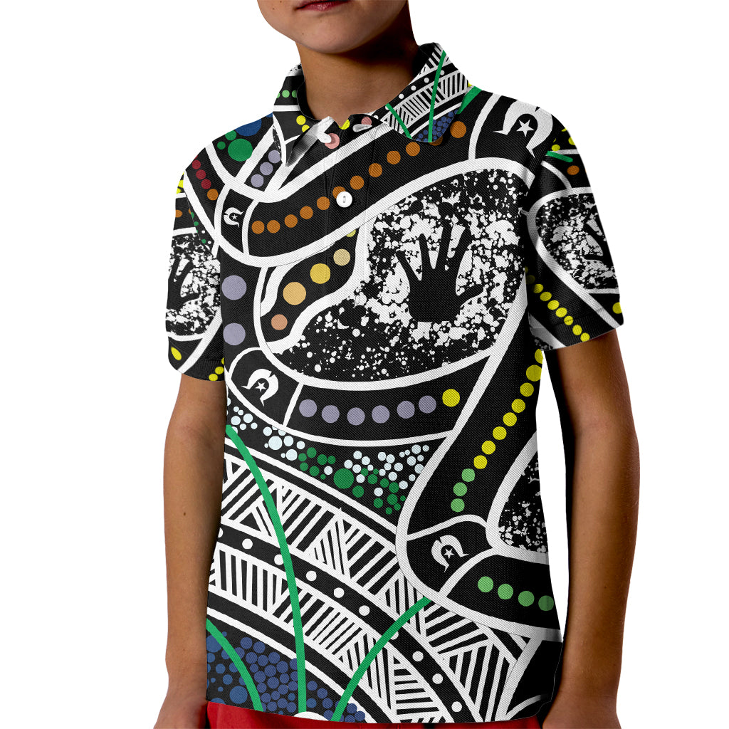Aboriginal Lizzard Pattern Dot Art Kid Polo Shirt