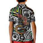 Aboriginal Lizzard Pattern Dot Art Kid Polo Shirt