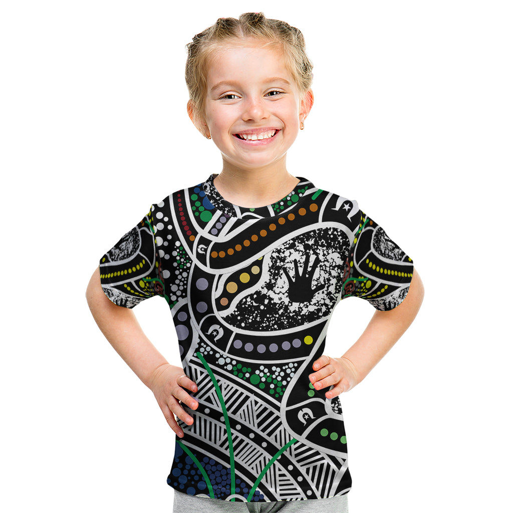 Aboriginal Lizzard Pattern Dot Art Kid T Shirt