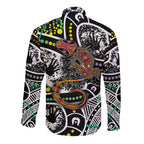 Aboriginal Lizzard Pattern Dot Art Long Sleeve Button Shirt