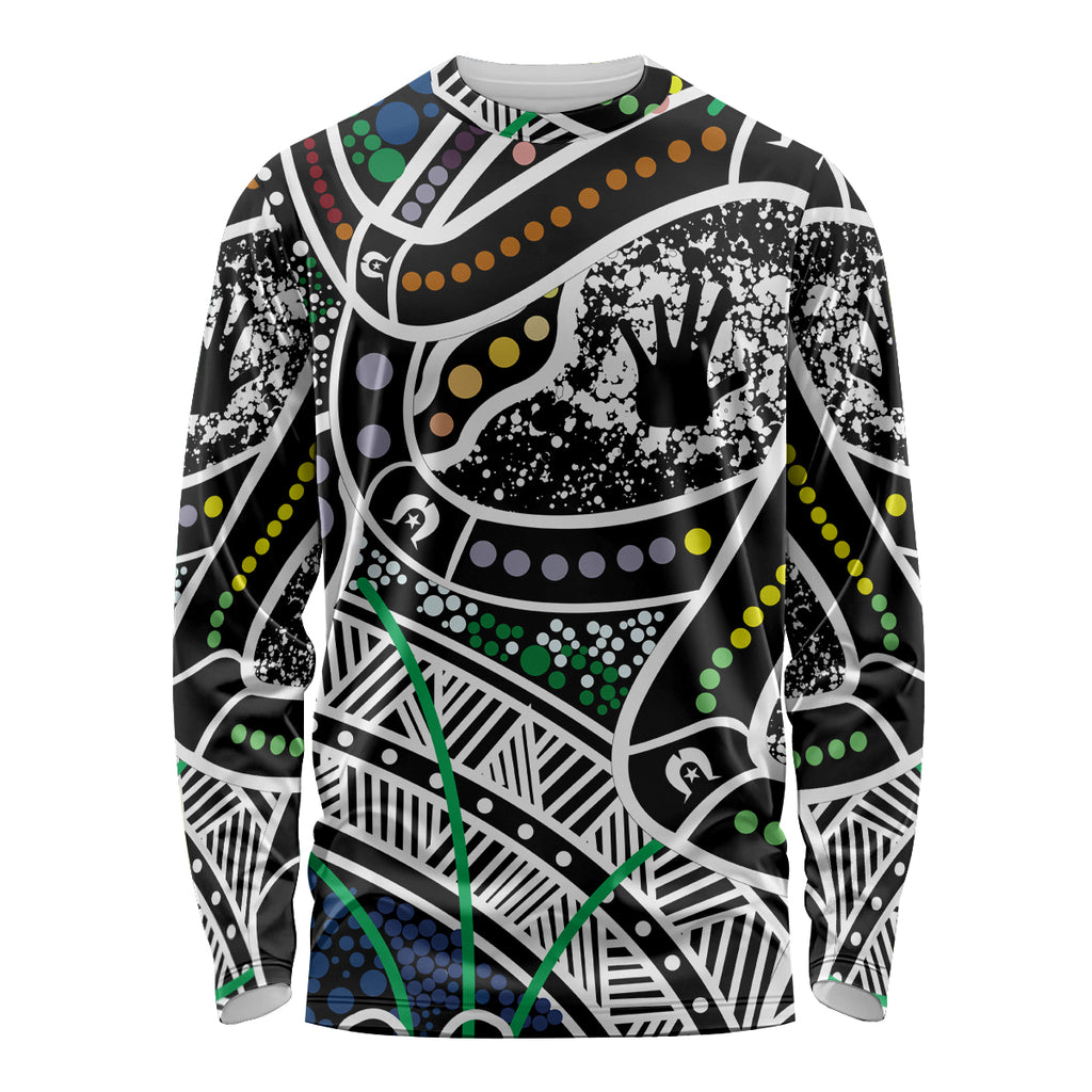 Aboriginal Lizzard Pattern Dot Art Long Sleeve Shirt