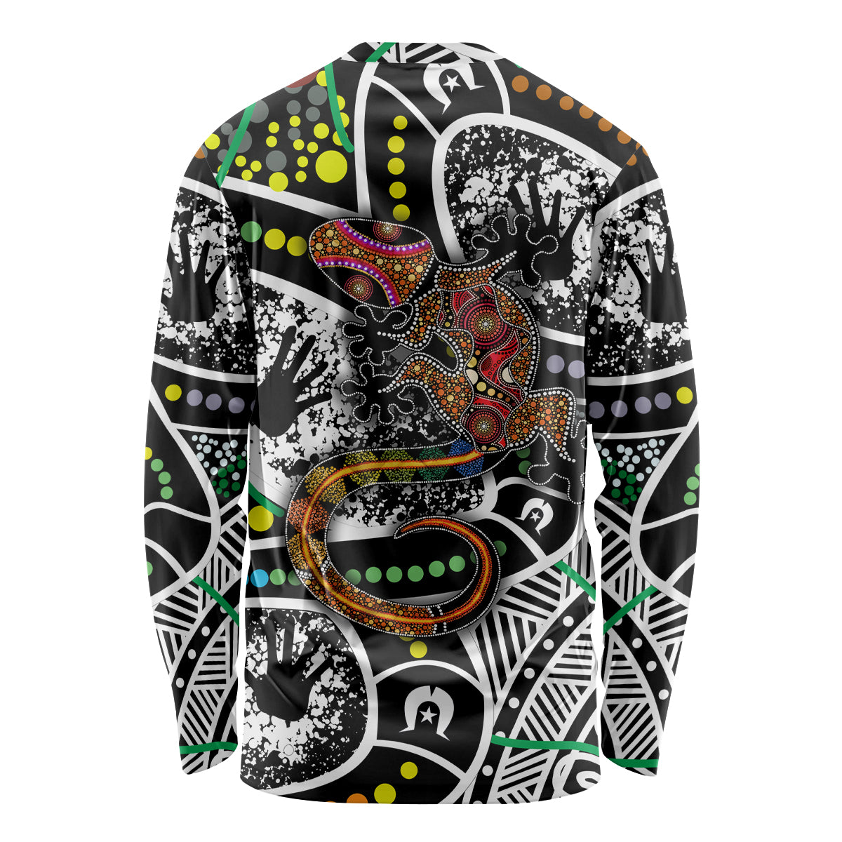 Aboriginal Lizzard Pattern Dot Art Long Sleeve Shirt