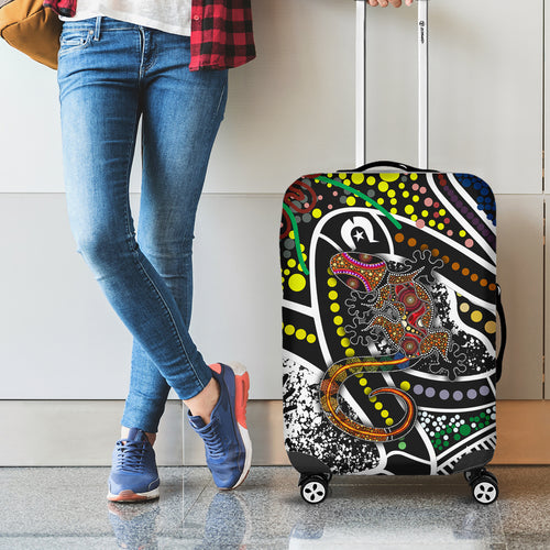 Aboriginal Lizzard Pattern Dot Art Luggage Cover