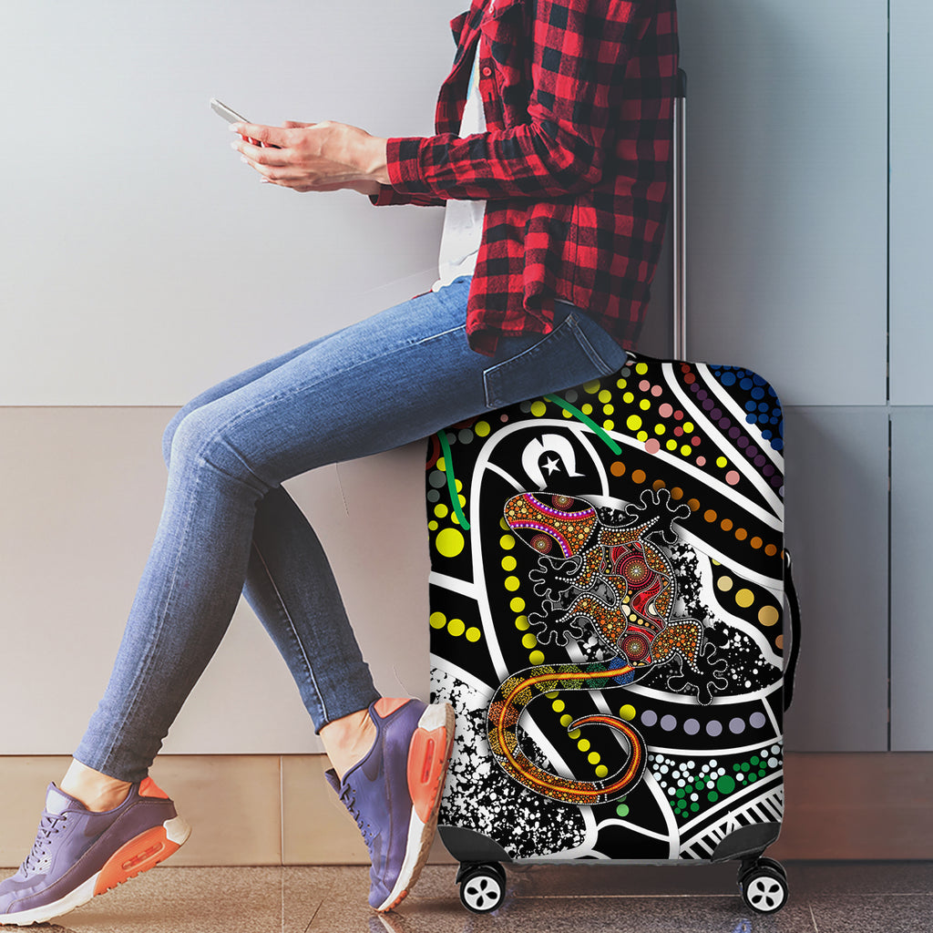 Aboriginal Lizzard Pattern Dot Art Luggage Cover