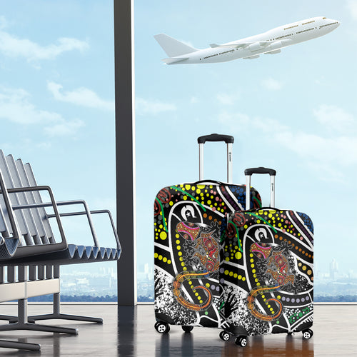 Aboriginal Lizzard Pattern Dot Art Luggage Cover