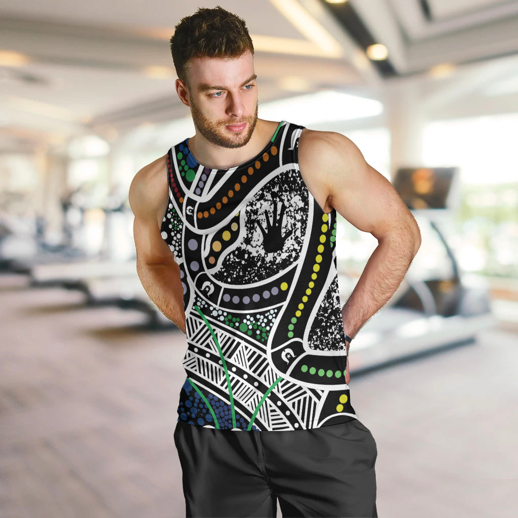 Aboriginal Lizzard Pattern Dot Art Men Tank Top